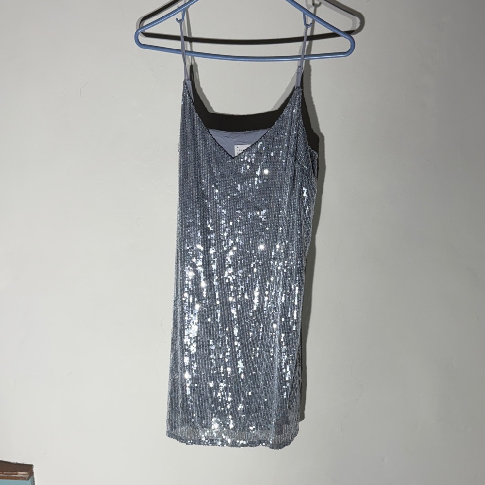 a new day Silver Sequin Camisole Dress